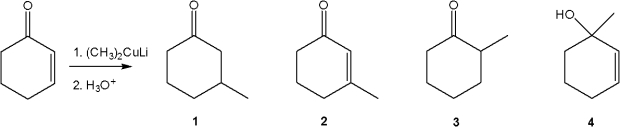 <strong>What is the major organic product obtained from the following reaction? </strong> A)1 B)2 C)3 D)4