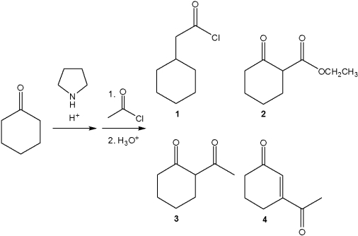 <strong>What is the major organic product obtained from the following sequence of reactions? </strong> A)1 B)2 C)3 D)4