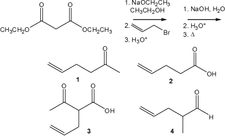 <strong>What is the major organic product obtained from the following sequence of reactions? </strong> A)1 B)2 C)3 D)4