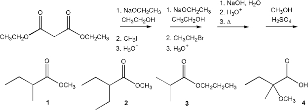 <strong>What is the major organic product obtained from the following sequence of reactions? </strong> A)1 B)2 C)3 D)4