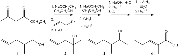 <strong>What is the major organic product obtained from the following sequence of reactions? </strong> A)1 B)2 C)3 D)4
