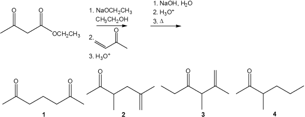 <strong>What is the major organic product obtained from the following sequence of reactions? </strong> A)1 B)2 C)3 D)4