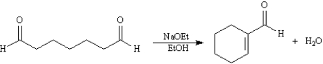 <strong>Consider the following reaction. Use this reaction to answer the following questions. This reaction is an example of ______.</strong> A)an intramolecular Claisen condensation B)an intramolecular aldol condensation C)a Robinson annulation D)a Michael reaction