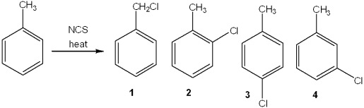<strong>What is the major organic product obtained from the following reaction? </strong> A)1 B)2 C)3 D)4
