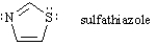 Answer the following questions concerning sulfathiazole below by filling ieach blank with the appropriate response. The hybridization of the nitrogen atom in sulfathiazole is ______. A. sp B. sp<sup>2</sup> C. sp<sup>3</sup>