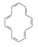  Consider the following structure.   The <sup>1</sup>H NMR spectrum of [14]annulene at -60<sup> \circ </sup>C shows two peaks, one at 0 ppm and one at 7.6 ppm.  -The NMR data would seem to indicate that this compound is ____________.<div style=padding-top: 35px>  