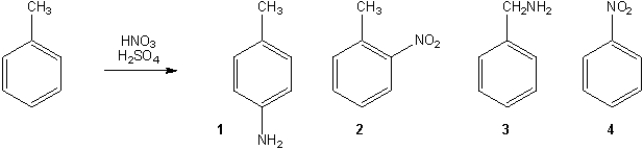 <strong>What is the major organic product obtained from the following reaction? </strong> A)1 B)2 C)3 D)4