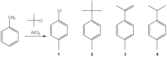 <strong>What is the major organic product obtained from the following reaction? </strong> A)1 B)2 C)3 D)4