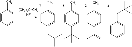 <strong>What is the major organic product obtained from the following reaction? </strong> A)1 B)2 C)3 D)4