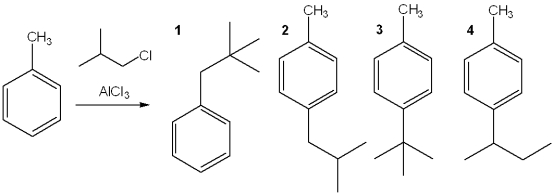 <strong>What is the major organic product obtained from the following reaction? </strong> A)1 B)2 C)3 D)4