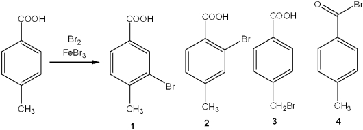 <strong>What is the major organic product obtained from the following reaction? </strong> A)1 B)2 C)3 D)4