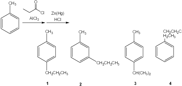 <strong>What is the major organic product obtained from the following sequence of reactions? </strong> A)1 B)2 C)3 D)4