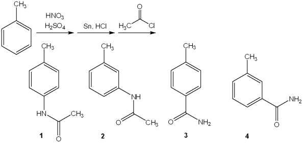 <strong>What is the major organic product obtained from the following sequence of reactions? </strong> A)1 B)2 C)3 D)4