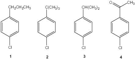 <strong>Which of the following cannot be prepared from benzene in two synthetic steps? </strong> A)1 B)2 C)3 D)4