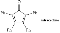 Tetracyclone (shown below) is often used to trap benzynes as Diels-Alder adducts. The structure of the Diels-Alder adduct that results when benzyne is trapped by tetracyclone would be