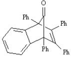 Tetracyclone (shown below) is often used to trap benzynes as Diels-Alder adducts. The structure of the Diels-Alder adduct that results when benzyne is trapped by tetracyclone would be