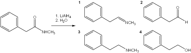 <strong>What is the major organic product obtained from the following reaction? </strong> A)1 B)2 C)3 D)4