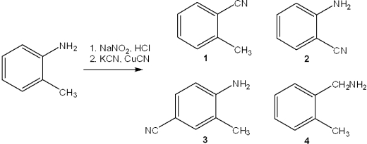 <strong>What is the major organic product obtained from the following reaction? </strong> A)1 B)2 C)3 D)4