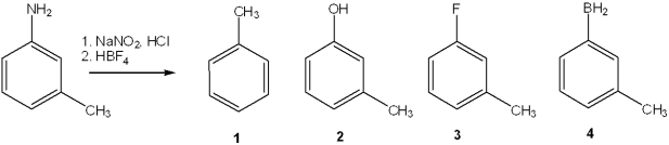 <strong>What is the major organic product obtained from the following reaction? </strong> A)1 B)2 C)3 D)4