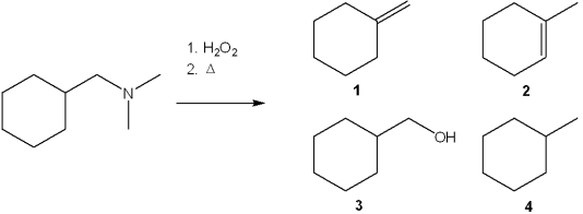 <strong>What is the major organic product obtained from the following reaction? </strong> A)1 B)2 C)3 D)4