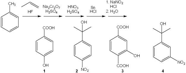 <strong>What is the major organic product obtained from the following sequence of reactions? </strong> A)1 B)2 C)3 D)4