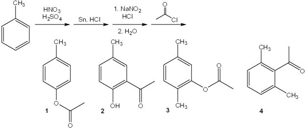 <strong>What is the major organic product obtained from the following sequence of reactions? </strong> A)1 B)2 C)3 D)4
