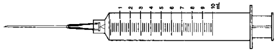Directions: Indicate the requested dose with a line through the calibration on the syringe. 8.6 mL
