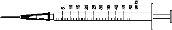 Directions: Mark the syringe with the ordered amount of regular and intermediate acting insulin. Ordered: 12 units of Novolog and 22 units of Novolin N