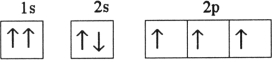 <strong>Which one of the following is the correct electron configuration for a ground- state nitrogen atom?</strong> A) B) C) D) E) None of the above is correct.
