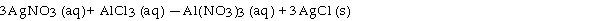 Silver nitrate and aluminum chloride react with each other by exchanging anions: What mass in grams of AgCl is produced when 4.22 g of AgNO<sub>3</sub><sub> </sub>react with 7.73 g of AlCl<sub>3</sub>?