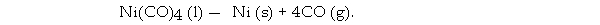 The Mond process produces pure nickel metal via the thermal decomposition of nickel tetracarbonyl: What volume (L) of CO is formed from the complete decomposition of 444 g of Ni(CO)<sub>4</sub><sub> </sub>at 752 torr and 22.0 °C?