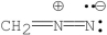<strong>Which of the following structures, including formal charges, is correct for diazomethane, CH<sub>2</sub>N<sub>2</sub>?</strong> A): CH<sub>2</sub>-N N : B) C) D) E)