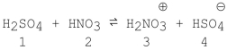 <strong>Which species act as bases in the following reaction? </strong> A)1 and 2 B)3 and 4 C)2 and 4 D)1 and 3 E)2 and 3