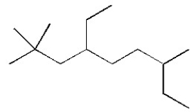 Give the systematic name of the alkane shown below.