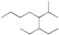 Give the systematic name of the alkane shown below.