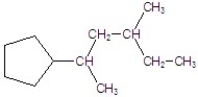 <strong>Name the compound. </strong> A)2-cyclopentyl-4-methylhexane B)5-cyclopentyl-3-methylhexane C)1-cyclopentyl-1,3-dimethylpentane D)2-cyclopentyl-4-methylheptane E)5-cyclopentyl-3-methylheptane