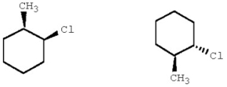 Which of the following terms best describes the pair of compounds shown: enantiomers, diastereomers, or the same compound?