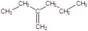 <strong>Name the structure. </strong> A)2-ethyl-1-pentene B)2-propyl-1-butene C)3-methylenehexane D)3-methyl-3-hexene E)ethyl propyl ethene