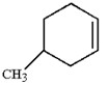 <strong>What is the IUPAC name for the following compound? </strong> A)5-methylcyclohexene B)4-methylcyclohexene C)1-methyl-3-cyclohexene D)1-methyl-4-cyclohexene E)methylcyclohexene