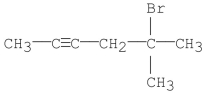 <strong>What is the IUPAC name for the following alkyne? </strong> A)5-Bromo-2-heptyne B)3-Bromo-5-heptyne C)2-Bromo-2-methyl-4-hexyne D)5-Bromo-5,5-dimethylhexyne E)5-Bromo-5-methyl-2-hexyne