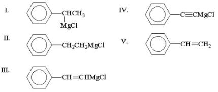 <strong>What is the product of the following reaction? </strong> A)I B)II C)III D)IV E)V