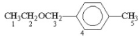 <strong>Which of the following protons gives an NMR signal with the lowest chemical shift value (farthest upfield)? </strong> A)1 B)2 C)3 D)4 E)5