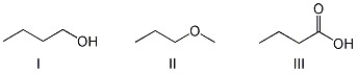 Arrange the compounds below in order of increasing boiling point.