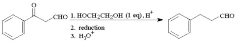 Which would be more appropriate as the reduction in the following sequence, a Clemmensen or a Wolff-Kishner? Explain.