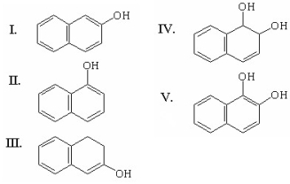 <strong>What is the major product of the following reaction? </strong> A)I B)II C)III D)IV E)V