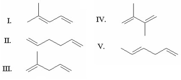 <strong>What is the major alkene formed in the following reaction? </strong> A)I B)II C)III D)IV E)V