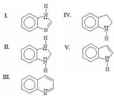 <strong>Which of the following compounds is indole? </strong> A)I B)II C)III D)IV E)V
