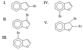 <strong>What is the major product of the following reaction? </strong> A)I B)II C)III D)IV E)V