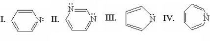 <strong>Which of the following compounds is not aromatic? </strong> A)I B)II C)III D)IV