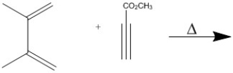 Provide the major organic product of the following Diels-Alder cycloaddition.
